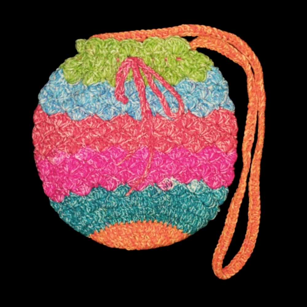 Handmade Crochet Beach Colorful Pineapple Pouch Bag